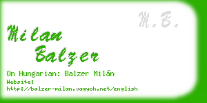 milan balzer business card